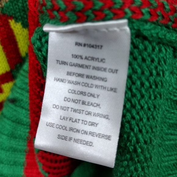 Ugly Christmas Reindeer Sweater Women's XL Green Holiday Winter Cozy Warm - Picture 8 of 8